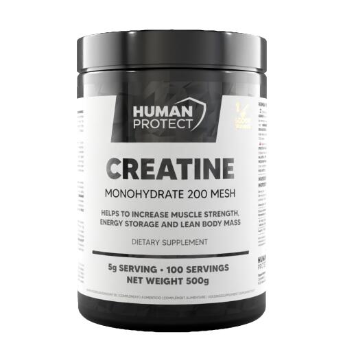 Human Protect kreatino monohidratas 500g (yra ir su skoniais!)
