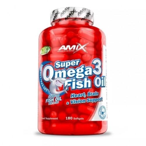 Amix Super Omega 3 Fish Oil (žuvų taukai) 180 kaps.