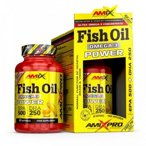 Amix Fish Oil Omega 3 Power (žuvų taukai) 60 kaps.