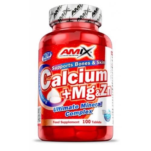 Amix Calcium+Mg+Zn (kalcio, magnio ir cinko kompleksas) 100 tabl.