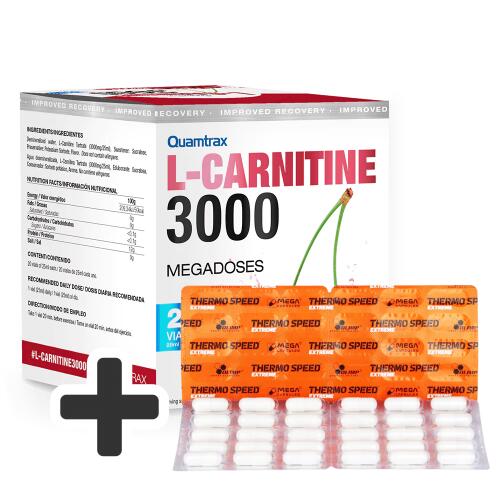Quamtrax L-Carnitine 3000 25 ml 20 amp. (dėžutė) + AKCIJA termogeniniam riebalų degintojui!