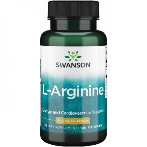 Swanson L-arginine (L-argininas) 500 mg 100 kaps.